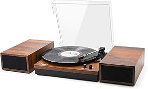 LP&No.1 Vinyl Record Player with Wireless Speakers for Music Lovers