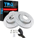 TRQ Performance Drilled Slotted Brake Rotor & Metallic Pad Front Kit