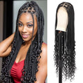 36 Inch 13x8 HD Lace Front Box Braided Wig with Boho Curly Ends