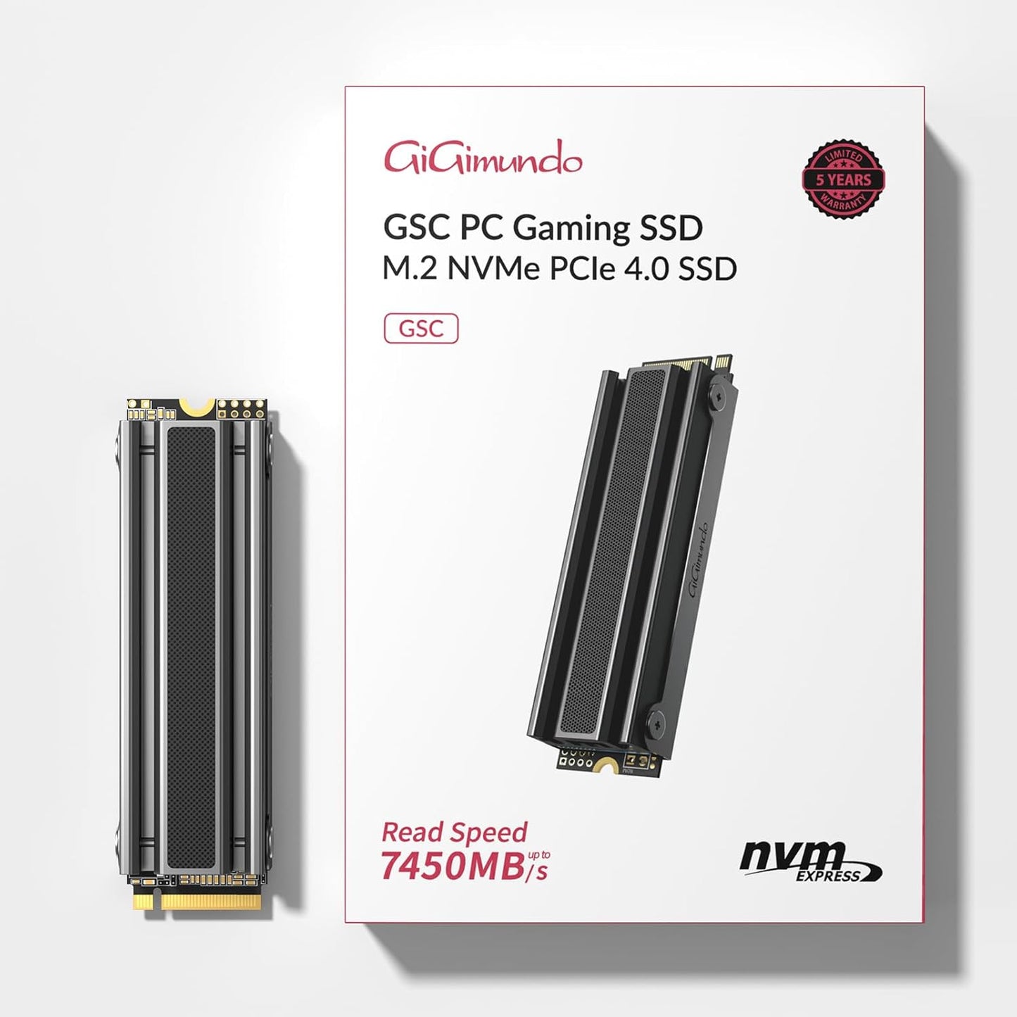 GiGimundo GSC 2TB NVMe M.2 Gaming SSD with Heatsink for PCs
