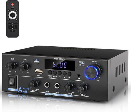 Romica Stereo Audio Amplifier: 500W Bluetooth Home Theater Power