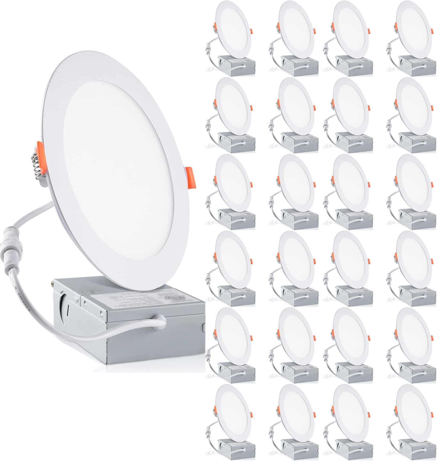 24-Pack 6 Inch LED Recessed Lights for Bright, Safe Lighting