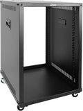 Tecmojo 15U Portable Rolling Network Rack - Mobile Open Frame Server