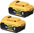 Replace Battery for Dewalt 20V Max 8000mAh 2-Pack - Extended Run