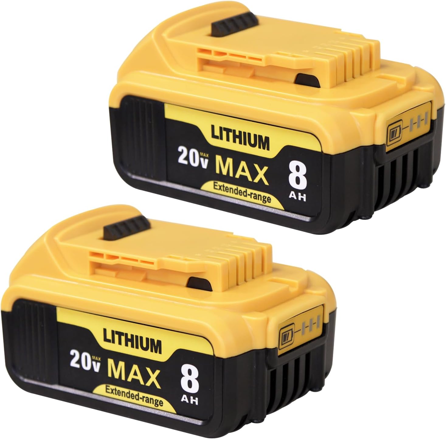 2-Pack 8.0Ah Replace Battery for Dewalt 20V Max Tools