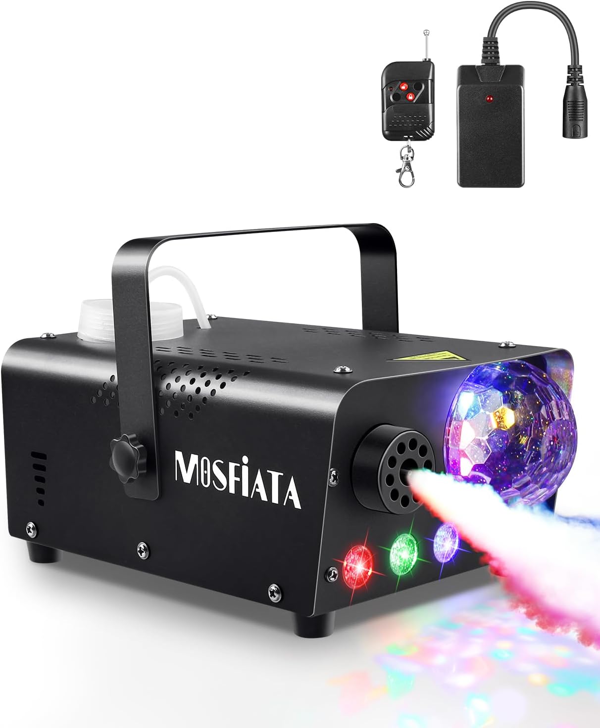 MOSFiATA Fog Machine with RGB LED Lights for Parties and Events