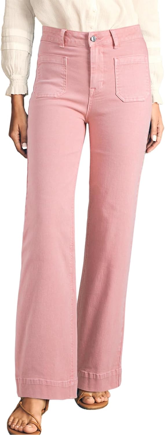Astylish Women's Wide Leg Jeans High Waisted Stretchy Denim Pants