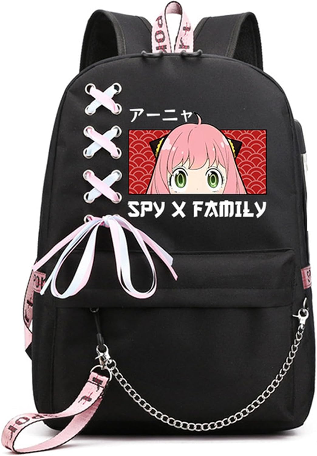 ISaikoy Anime Anya Forger Backpack with USB Port for School