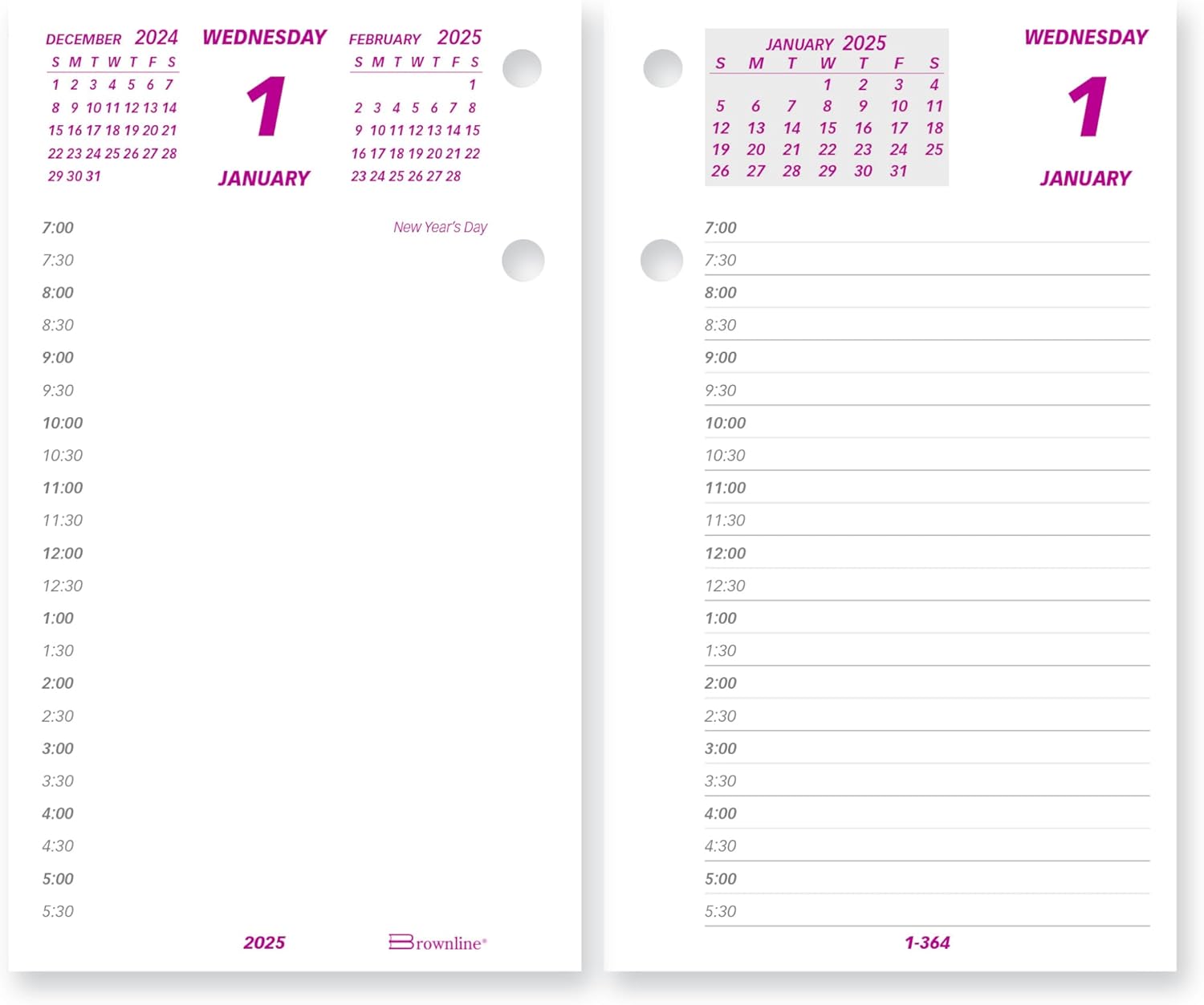 Brownline 2025 Desk Calendar Refill - 12 Months, Compact Size - Stay Organized!