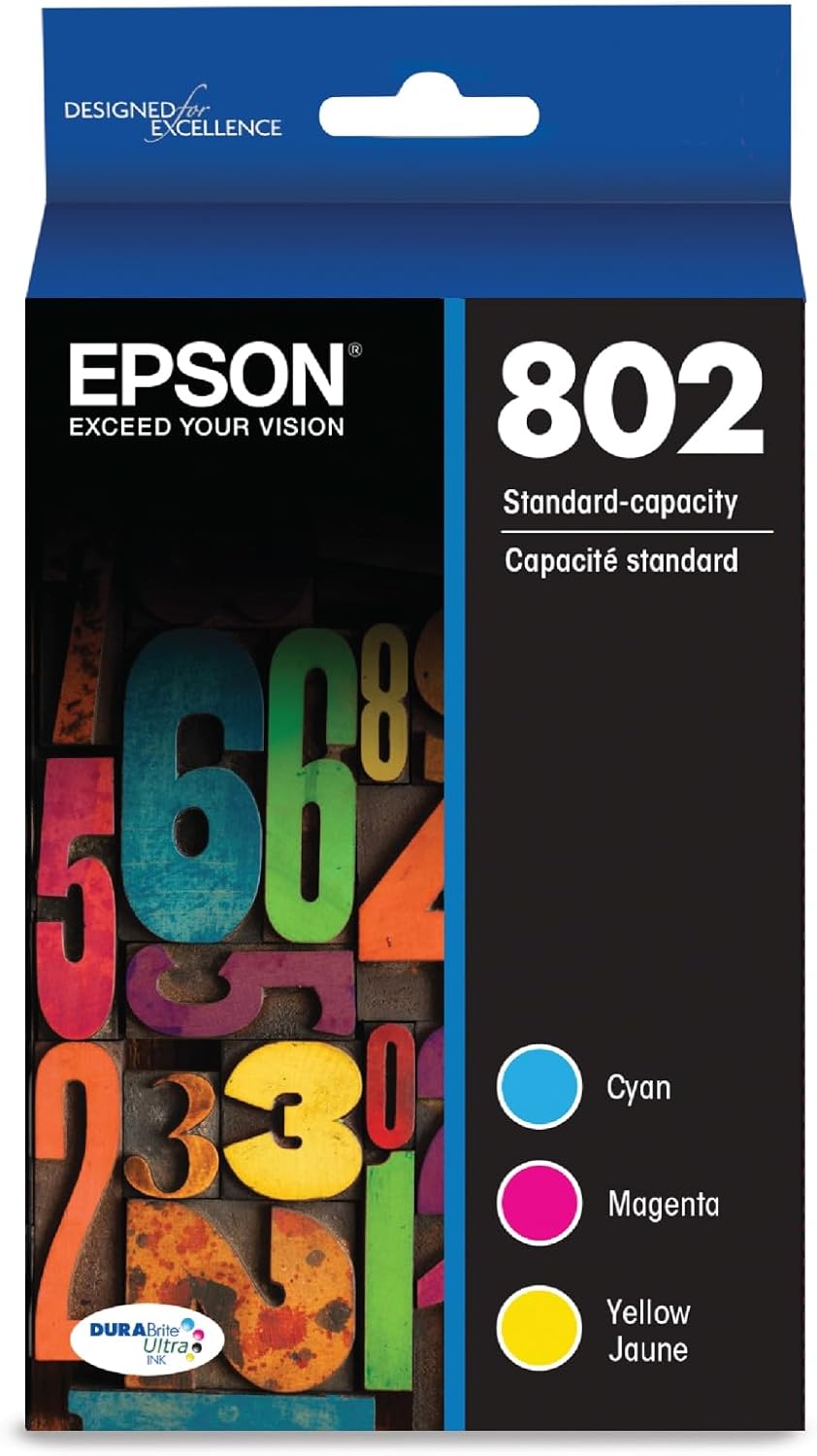 Vivid Colors: Epson 802 DURABrite Ultra Ink Combo Pack