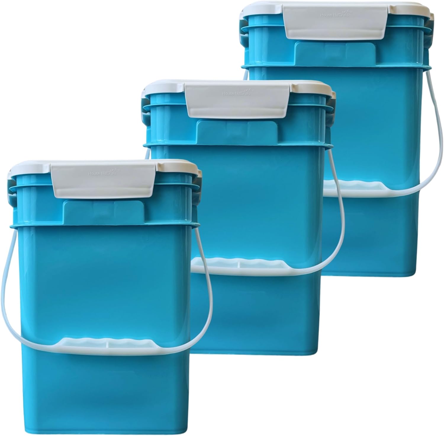 4 Gallon Square Food Grade Bucket Pail Pack of 3 for Storage