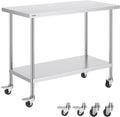 VEVOR Stainless Steel Work Table 24 x 48 x 38 Inch for Kitchens