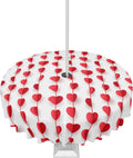 Valentine's Day Red Love Heart Round Tablecloth - Waterproof & Zippered