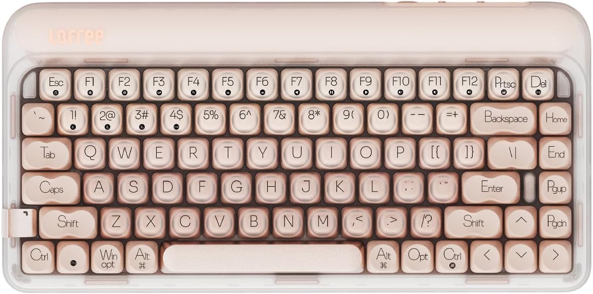 Lofree 75% Hot-swappable Keyboard: Rechargeable & Versatile Connectivity/Pink Gateron