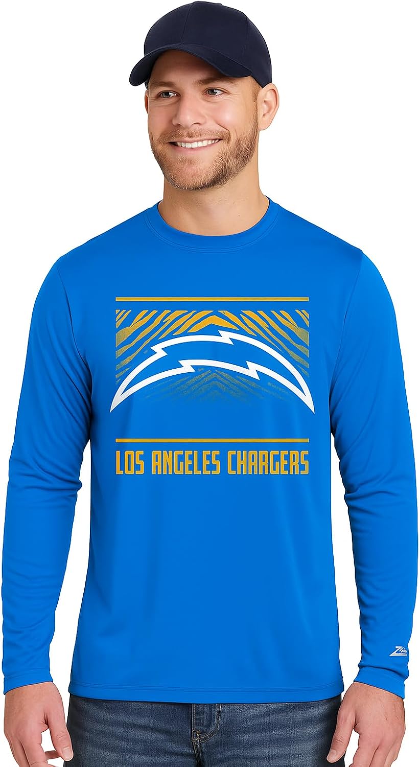 Zubaz NFL Men's Long Sleeve Team Graphic T-Shirt for Fans