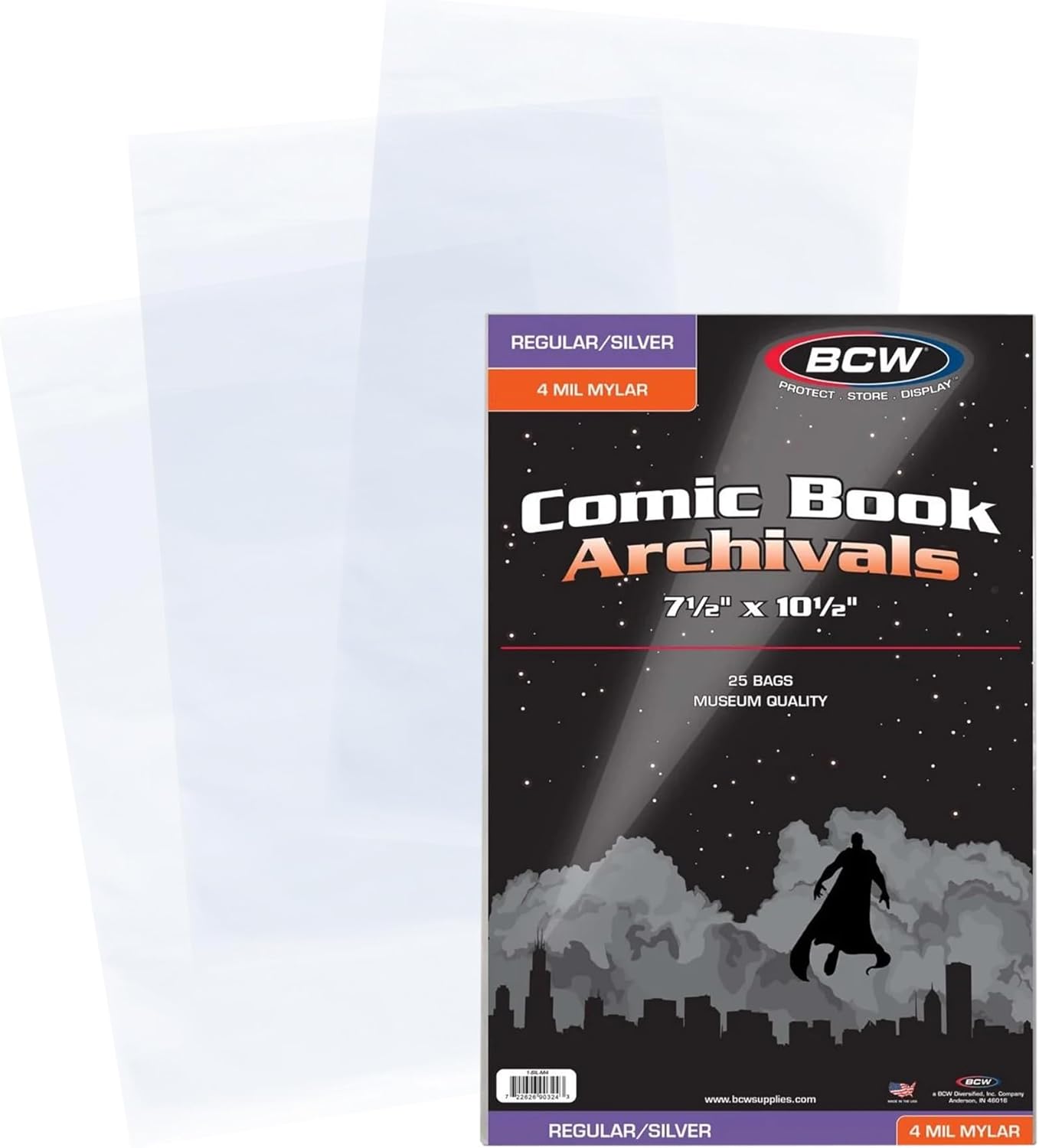 BCW Archival Storage Bags for Silver Age Comic Books - 50 Pack