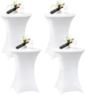 Nacuci 4-Pack White Spandex Table Covers - Perfect for Party High Top Tables