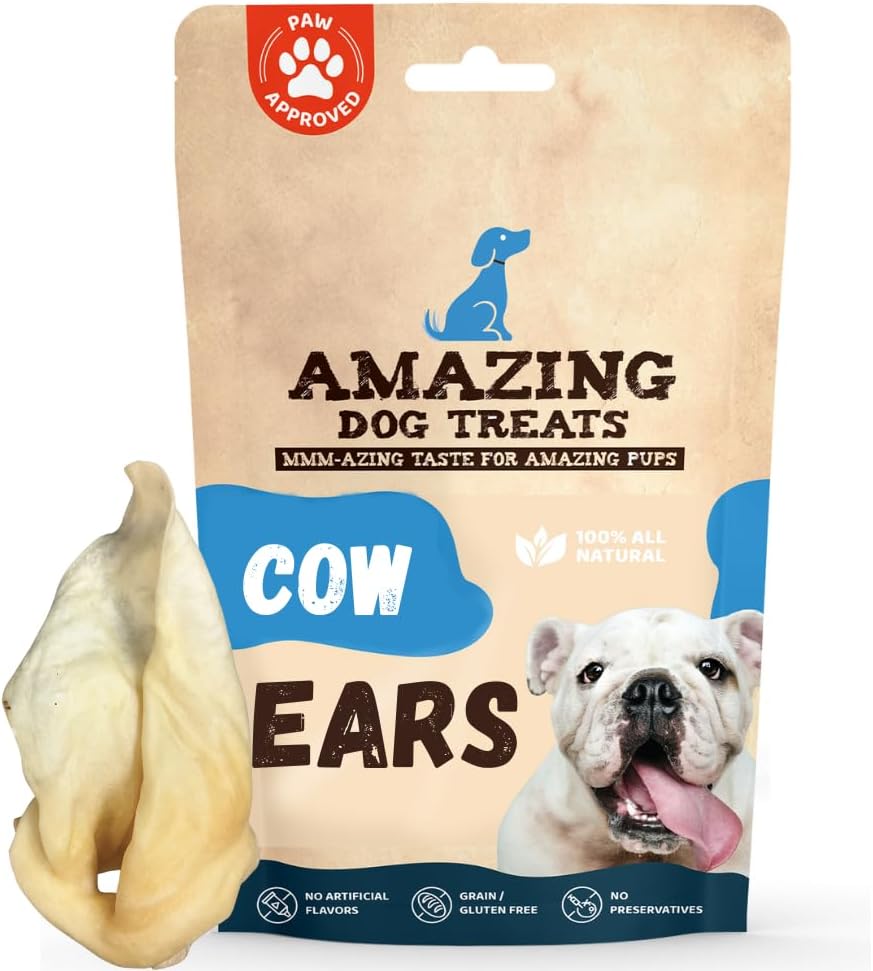 High Protein Cow Ears for Dogs - Natural Rawhide Alternative