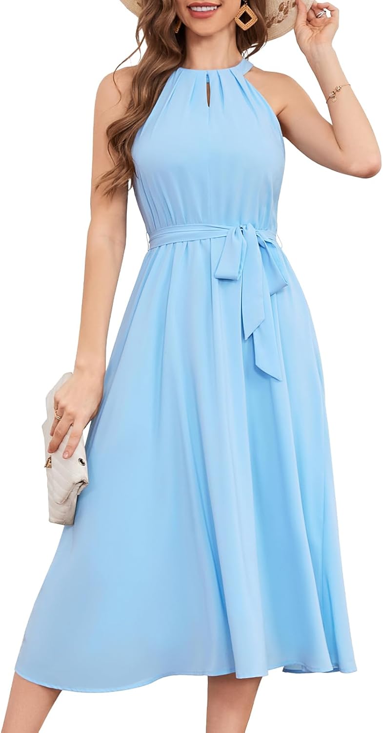Halter Chiffon Wedding Cocktail Dress for Formal Events