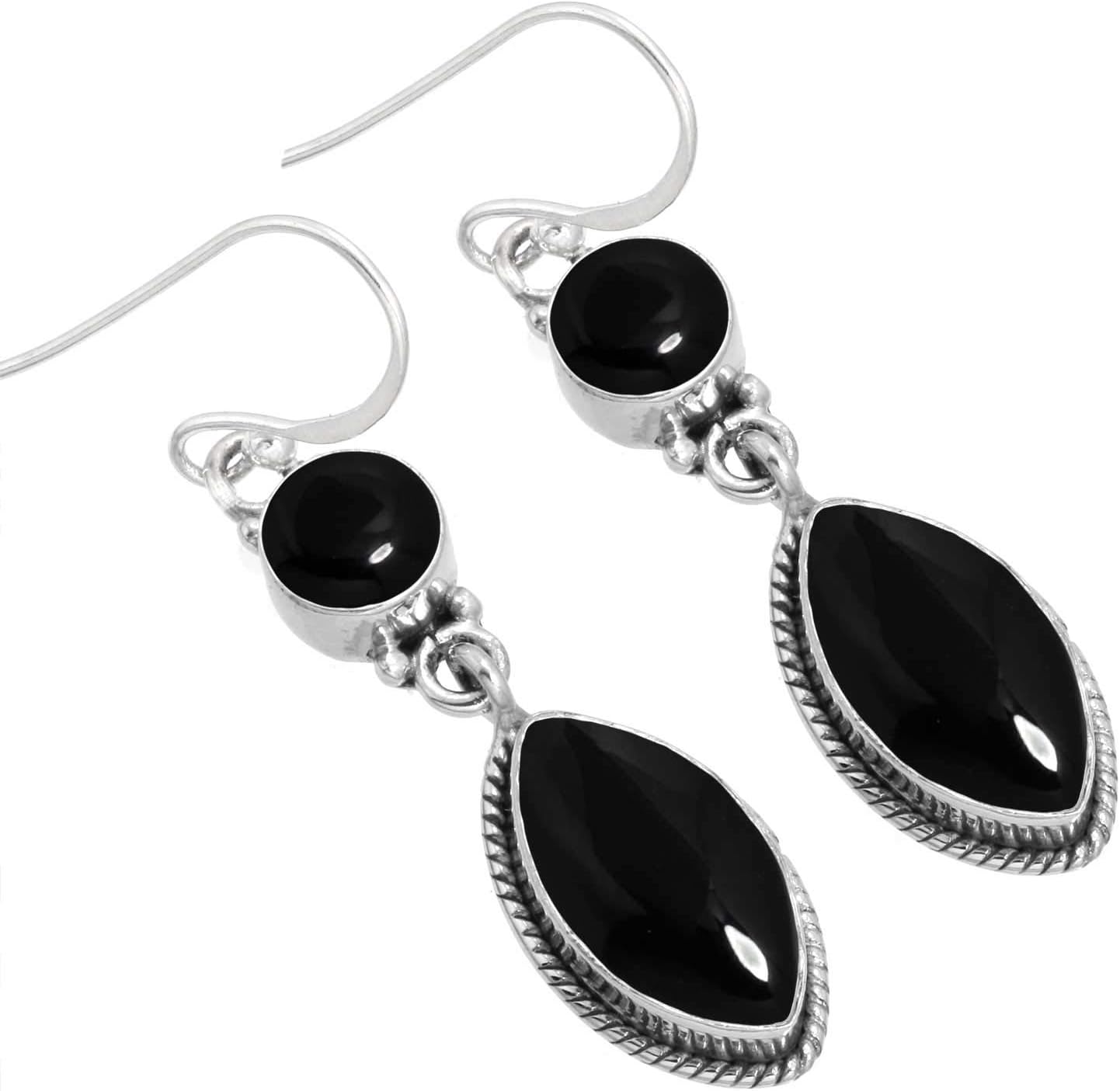Natural Gemstone Drop Dangle Earrings for Women - Boho Style