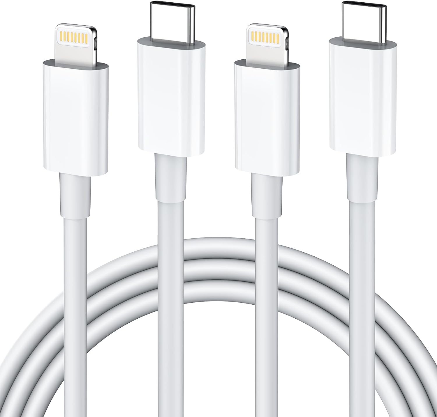 Fast Charge iPhone 2Pack 3FT USB C to Lightning Cable by Quickeep