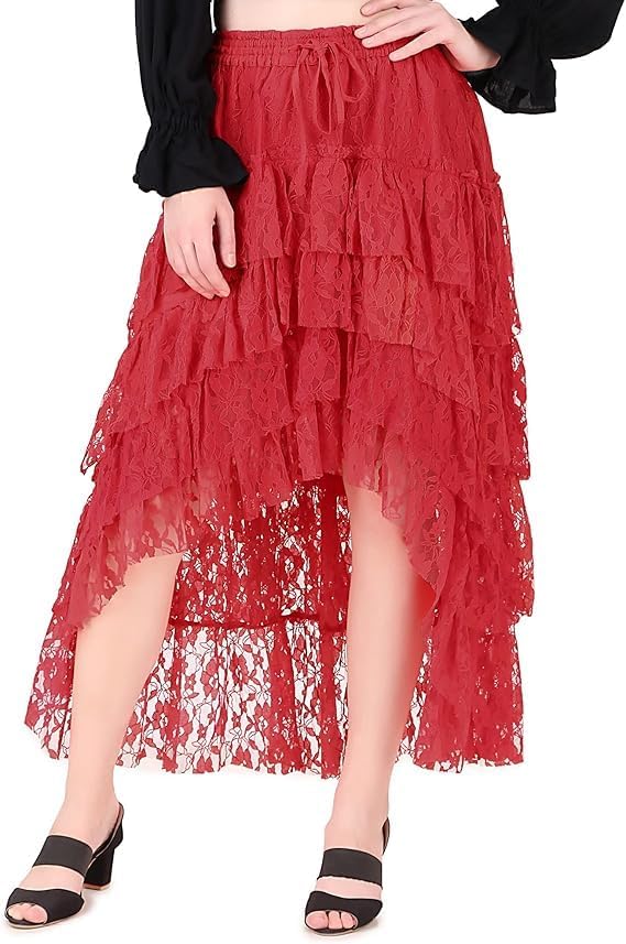 Steampunk Victorian Cosplay Costume High-Low Show Girl Skirt