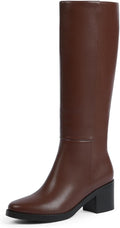 Knee High Boots for Women 2.56in Chunky Heel Round Toe Side Zipper any
