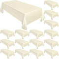 Moukeren 18 Pack Rectangle Tablecloths 58 x 102 in - Bulk Ivory White