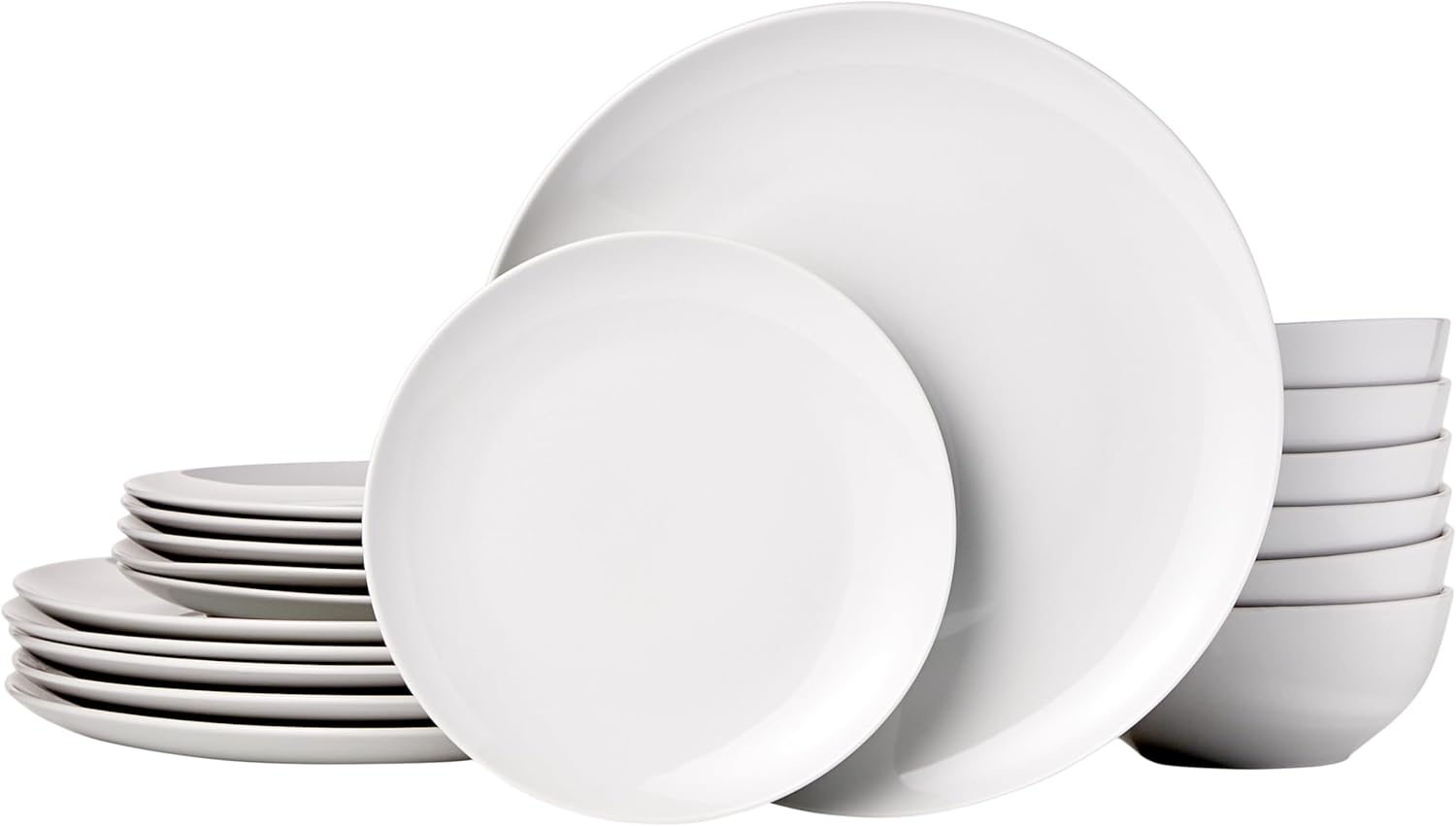 18-Piece White Porcelain Dinnerware Set for 6 - Durable & Safe