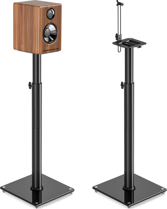 Height Adjustable Speaker Stands for Home Theater & Studio, Set of 2