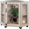 unipaws Chinchillas Hedgehog Corner Cage with Ramp and House - Space