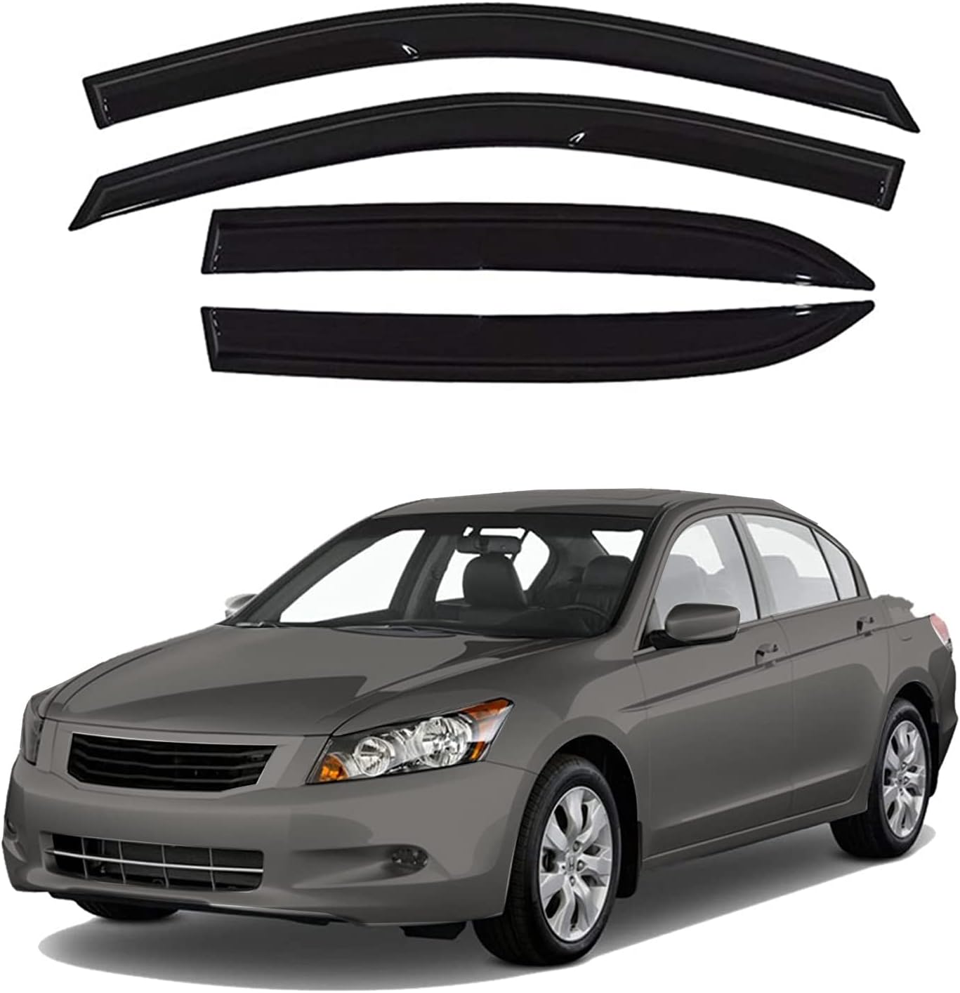 Tape-On Window Visors for 2003-2007 Honda Accord - Smoke Shade