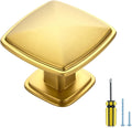 Square Gold Cabinet Knobs 30 Pack - Modern Square Single Hole Pulls