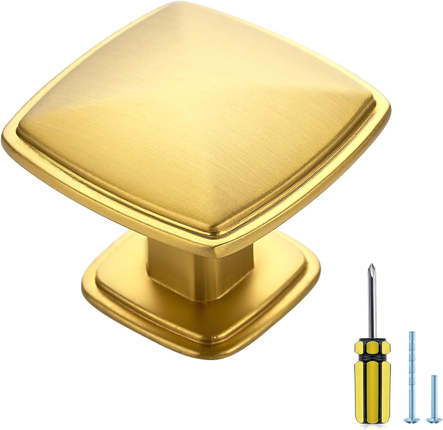 Ravinte 30 Pack Square Gold Kitchen Cabinet Knobs for Modern Homes
