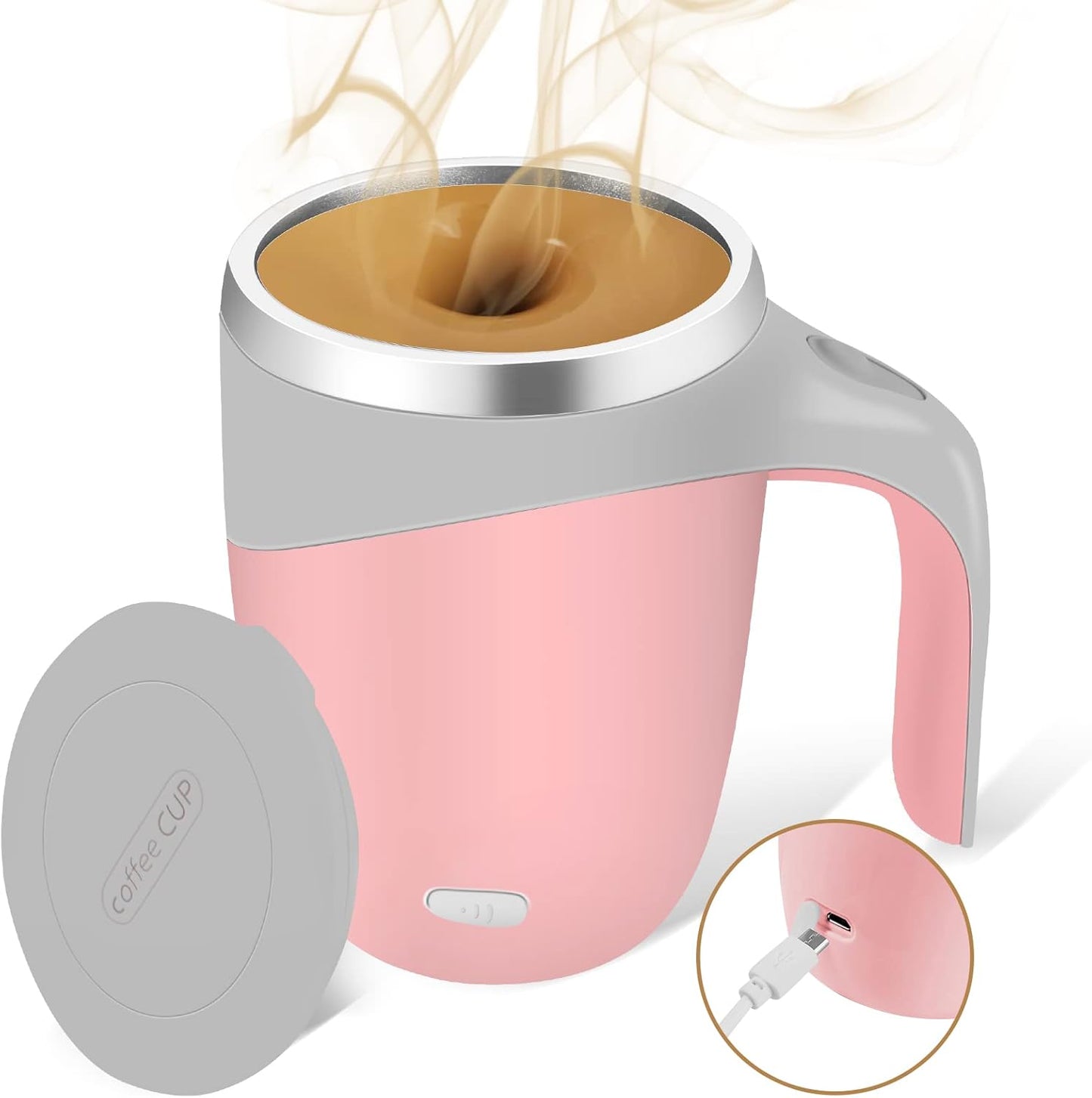 Self-Stirring Rechargeable Coffee Mug - Quickly Mix Any Drink! - TXLOOK