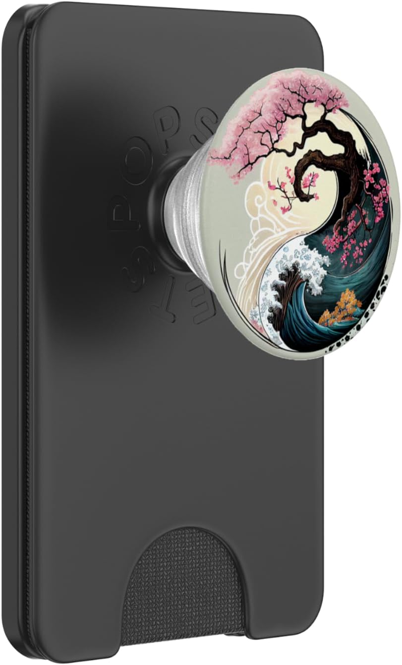 Yin Yang Cherry Blossom Bonsai PopSockets PopWallet for MagSafe