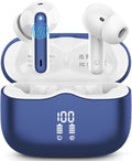 Dark Blue Wireless Earbuds Bluetooth 5.4 Headphones - Deep Bass, 40H