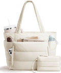 Puffer Tote Bag for Women Lightweight Puffy Quilted Shoulder Bag