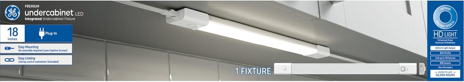 GE LED HD+ Undercabinet Light Fixture for Modern Kitchens