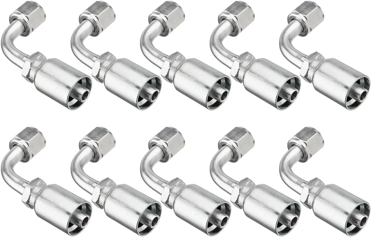 10 PCS 90 Hydraulic Hose Fittings for 3/8 in Hose Connections