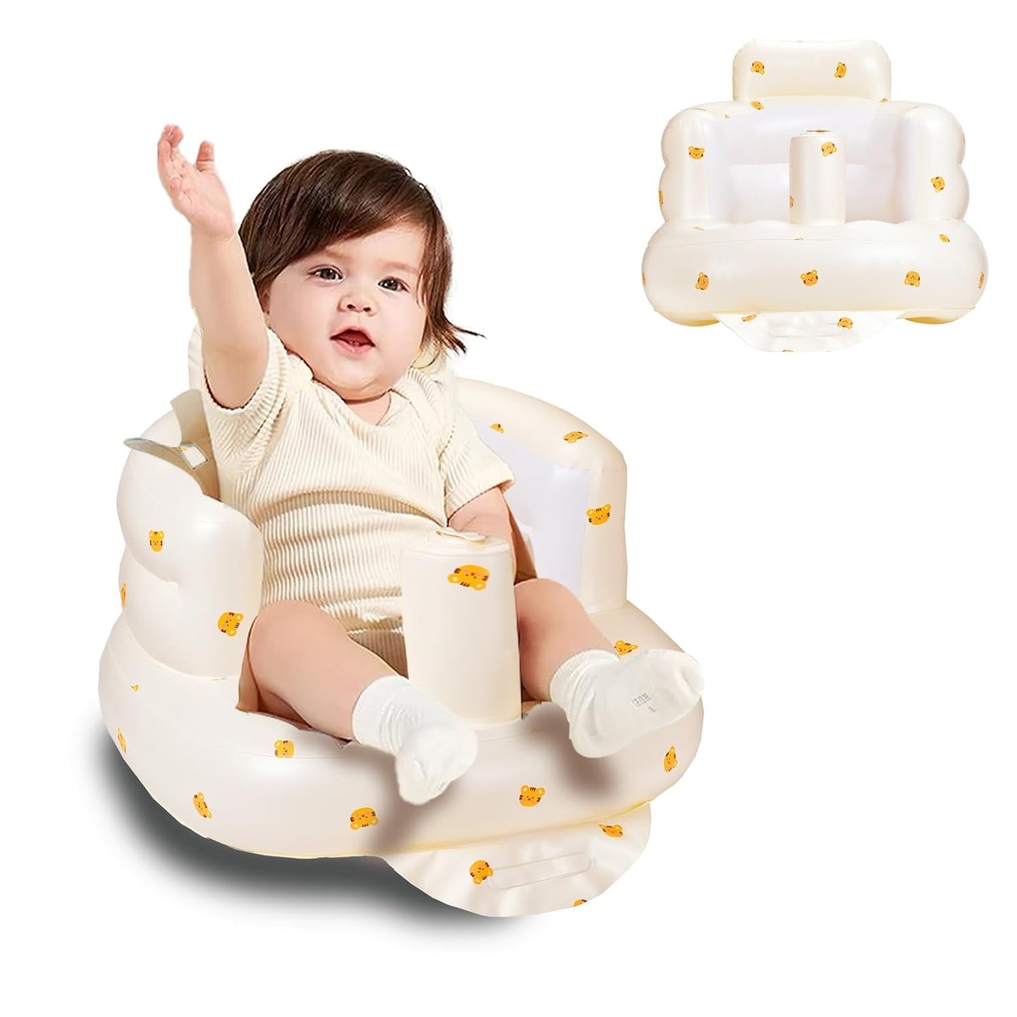 Inflatable Baby Seat with Built-in Air Pump for Learning to Sit