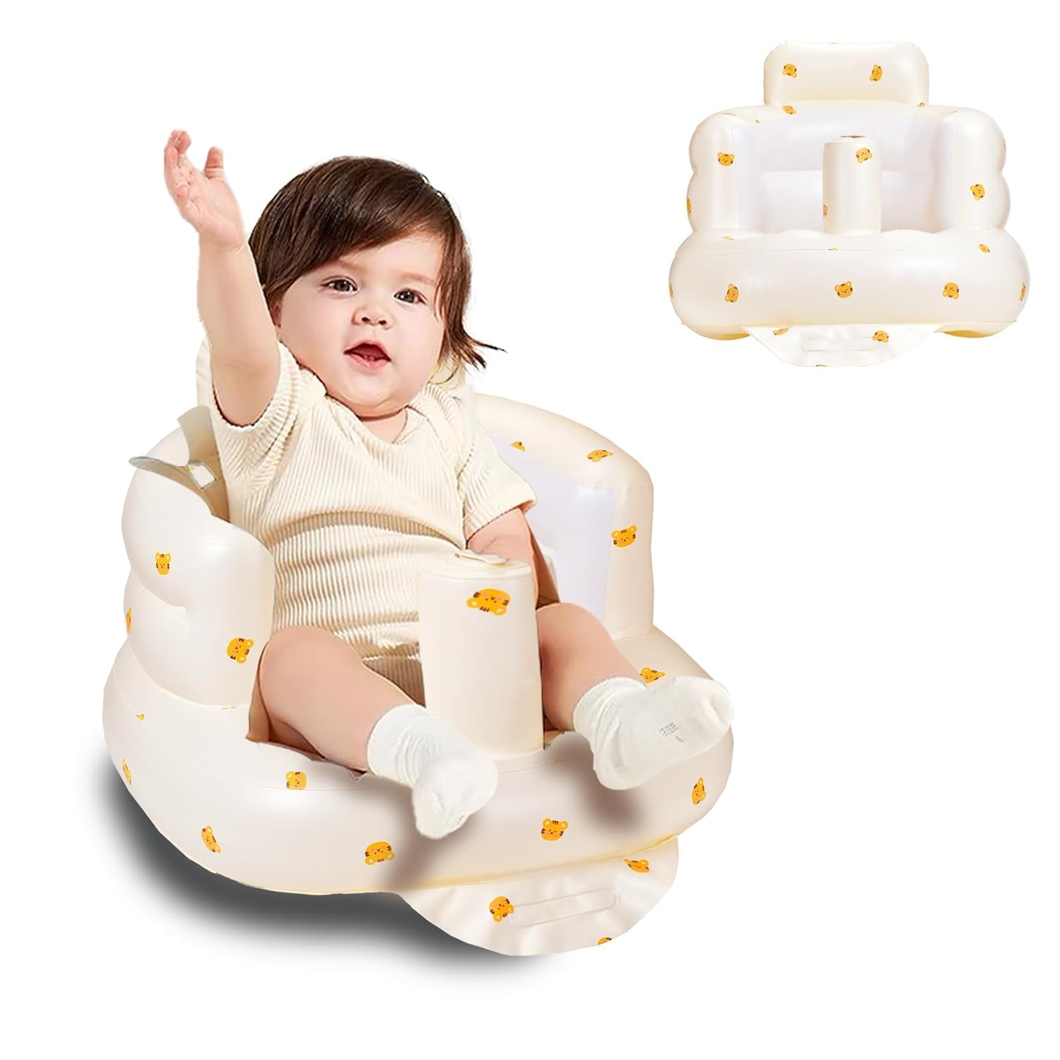 Inflatable Baby Seat with Built-in Air Pump for Learning to Sit