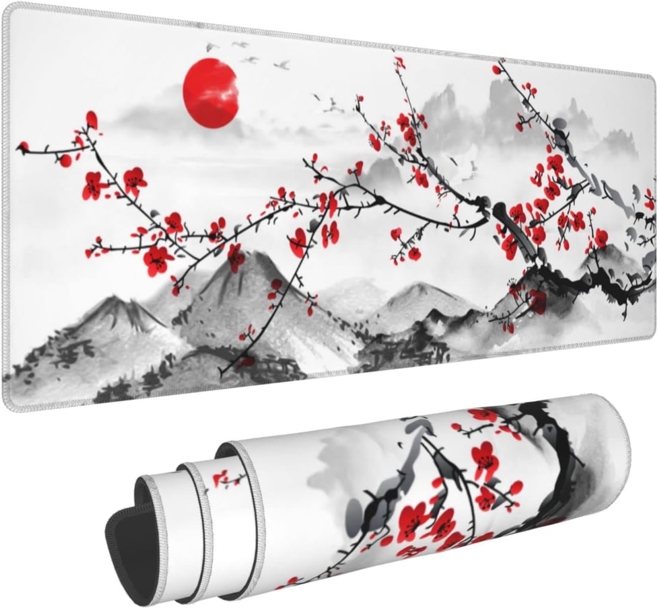 Pink Sakura Extended Mouse Pad: Waterproof & Non-Slip