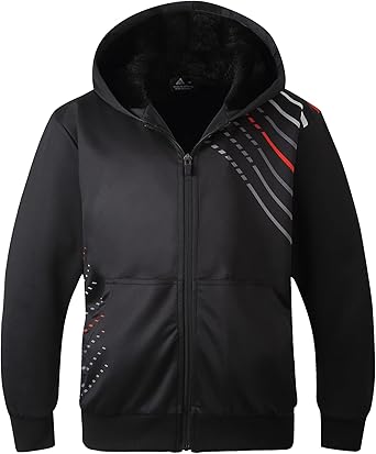 Boys Fleece Hoodie Sherpa Lined Zipper Sweatshirt Jacket