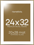 24x32 Picture Frame Bronze Matted 20x28 - Gallery-Grade Frame