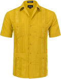Allsense Men's Short-Sleeve Button-Down Cuban Guayabera Shirt family