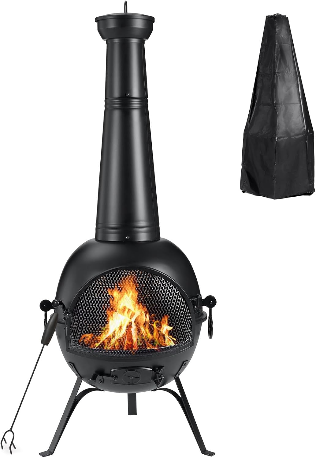 SINGLYFIRE Prairie Fire Outdoor Chiminea for Deck and Patio