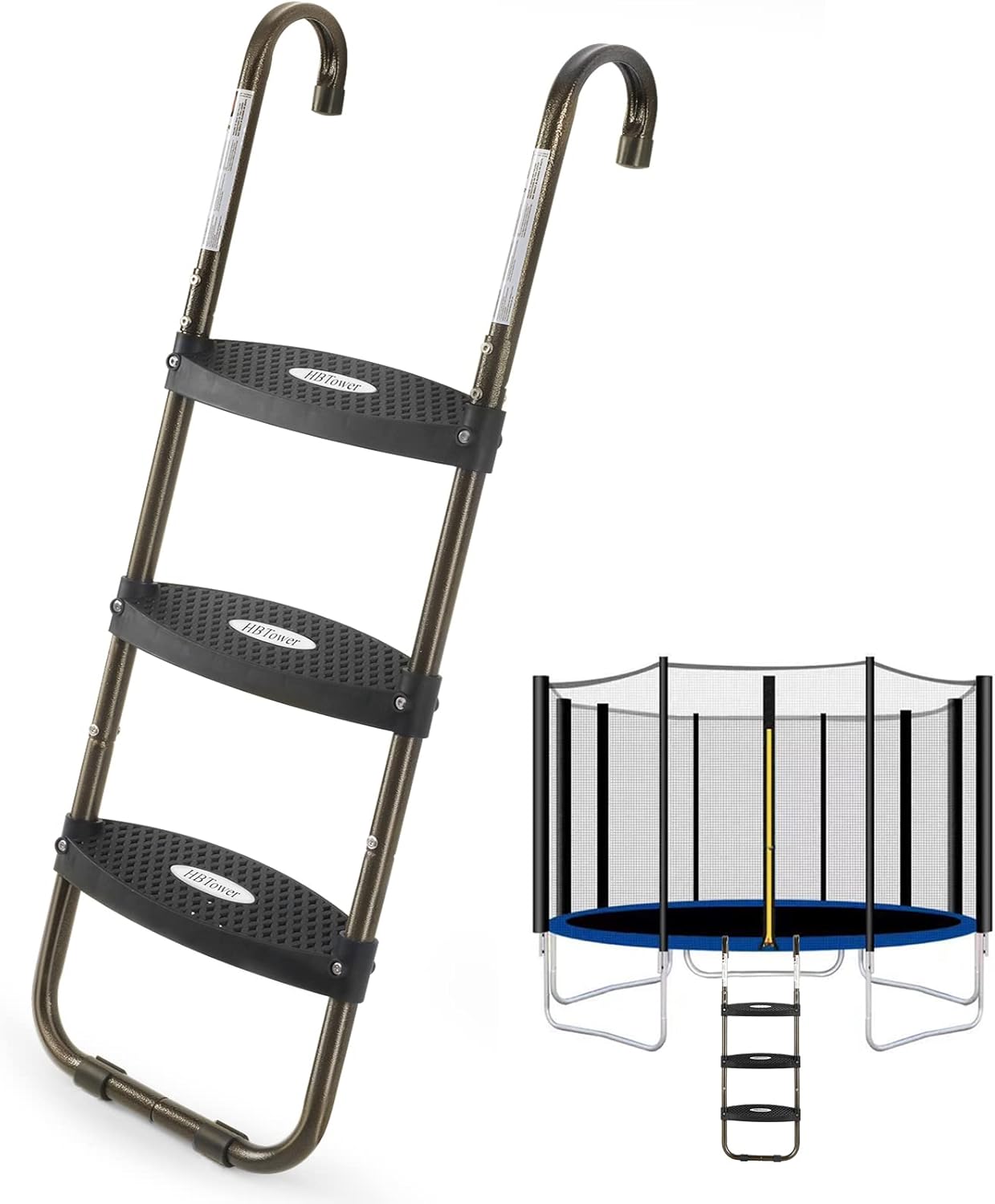 HBTower Trampoline Ladder - Safe 3-Step Design for Kids Fun