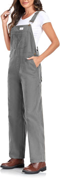 HISEA Women's Denim Bib Overalls - Loose Fit Cotton Workwear
