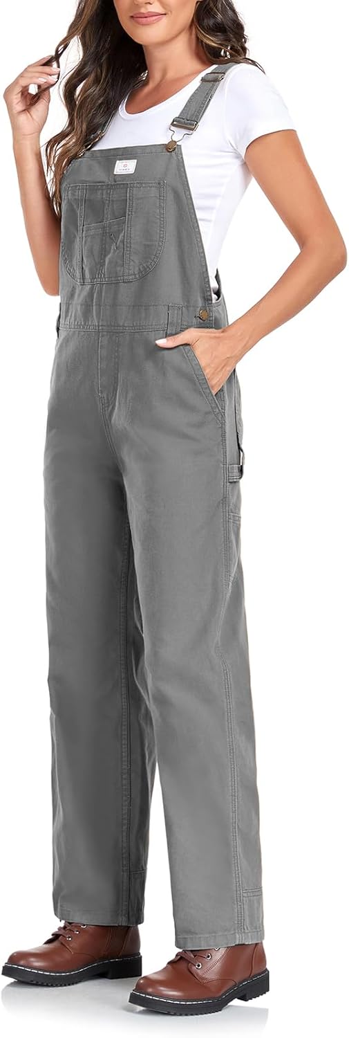 HISEA Women's Denim Bib Overalls for Casual Work and Comfort